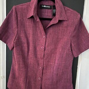 Sag Harbor Raspberry Short Sleeve Top and Pants Set